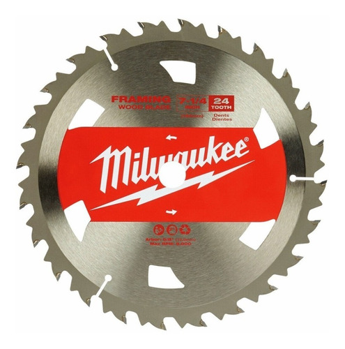 Disco de serra circular de madeira Milwaukee 48-41-0710 7-1/4 24d