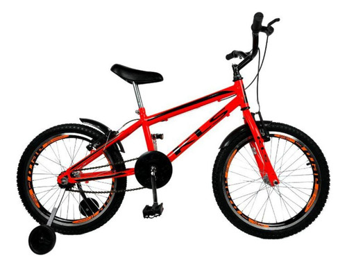 Bicicleta Aro 20 Kls Infantil Gold Freio Vb Mtb Roda Lateral Cor Laranja Neon+preto