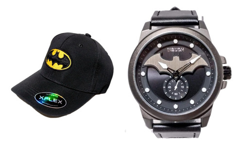 Combo Reloj Batman Dc Comics Luminiscente Casual + Gorra