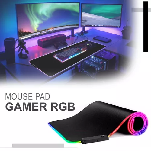 Mouse Pad Alfombrilla Antideslizante Rgb Gamer Xl 80x30cm