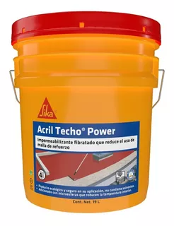 Sika Impermeabilizante Acril Techo Power 4 Años 19 Litros Color Rojo