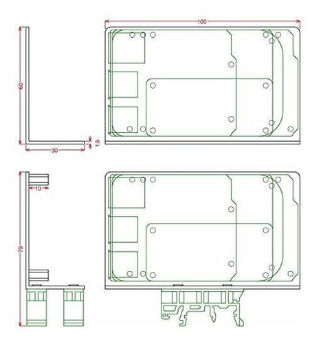 Soporte Carril Din Para Raspberry Pi 2 3 Zero Arduino