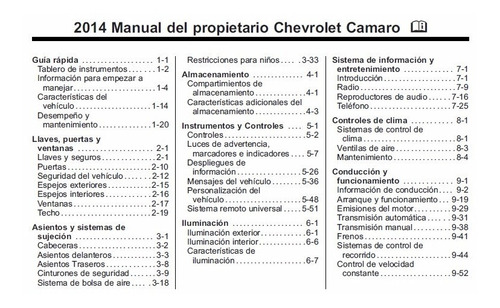 Manual De Usuario Chevrolet Camaro (2010-2014) Español