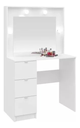 Mueble Tocador Blanco, Maquillador C/espejo, Luces, Cajones.