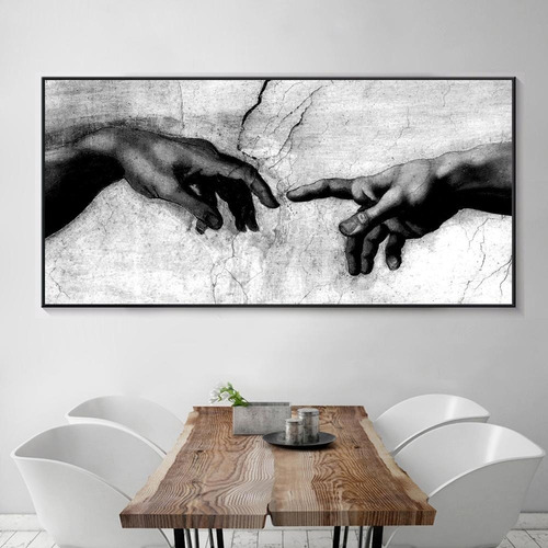 Cuadro-creacion De Adan 1 -decorativo-ultra Hd 130x70cm.