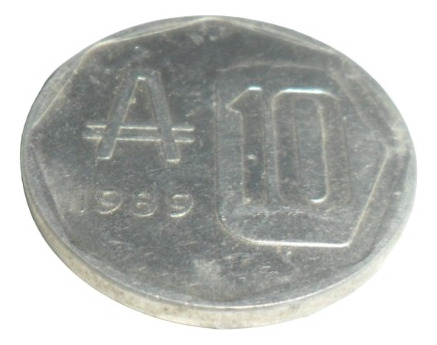 Moneda Argentina 10 Australes 1989
