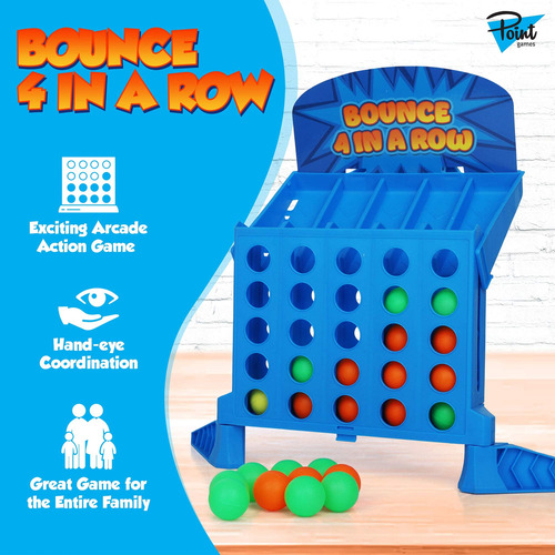 Juego De Mesa Point Games Bounce 4 En Una Fila Con Funda De