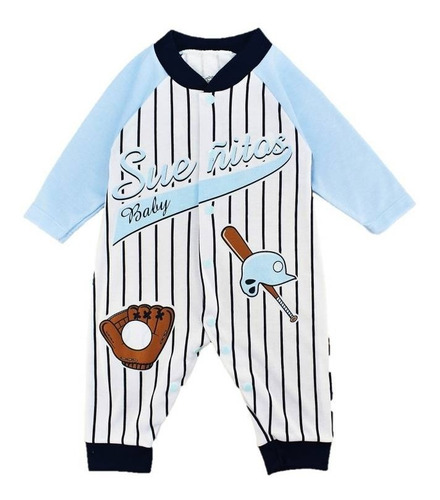 Pijama Para Bebe Enteriza Beisbolera Niño Varios Colores