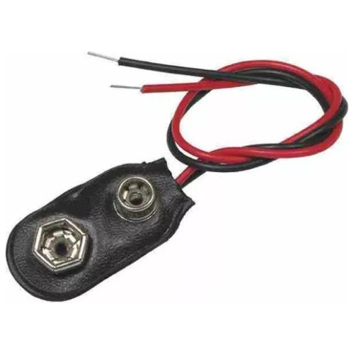 Por 5und Broche Clip Para Bateria De 9v Cuadrada Cables Roj