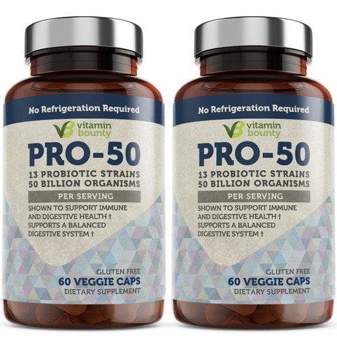 Vitamin Bounty Probiticos Pro 50 Con 13 Cepas Probiticas, Ve
