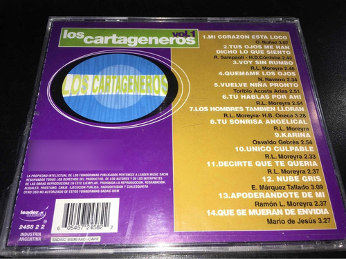 Cd Los Cartageneros Vol 1 Lo Mejor Nuevo Original Cerrado