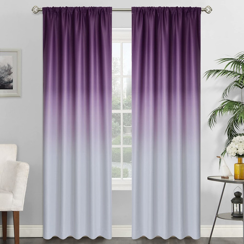 Rod   Ombre Room Darkening Curtains For Bedroom  Light ...