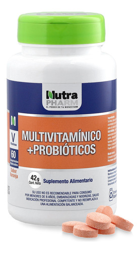 Multivitamínico + Probióticos X 60 Comp. Sabor Sin Sabor