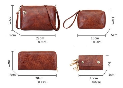 Imagen 3 de 9 de Set 6 Bolsas Mujer Mate Cartera Moda Crossbody Tote Boston