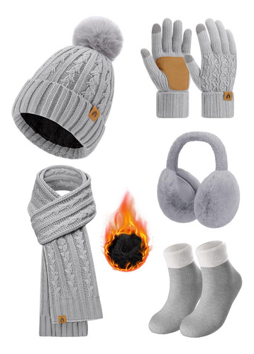 Gorro De Invierno Para Mujer, Bufanda Larga, Guantes De