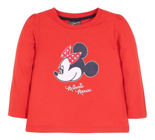 Polera M/l Minnie Rojo Disney