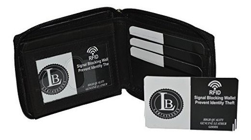 Zippered Bifold Men's Wallet Deluxe Credit Card Flip V5ymz