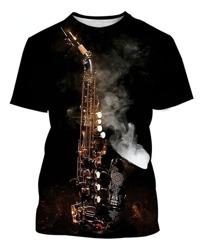 Playera Para Saxofón Con Instrumentos Musicales Music Art J
