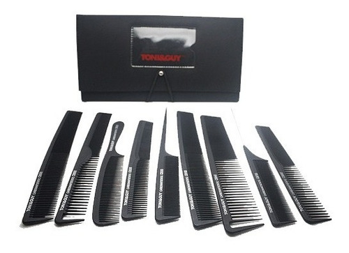 Set 9 Peines Carbono Tony & Guy + Estuche Profesional Comb