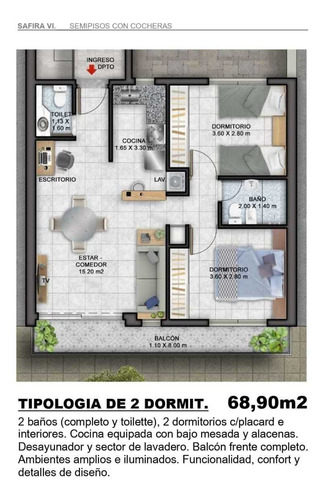 Imagen 3 de 6 de Gran Oportunidad - Semipisos En Pozo - Alto Alberdi 2 Dorm C/cochera