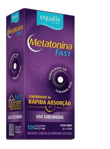 Melatonina Fast Equaliv Sabor Menta 120 Comp Sublinguais