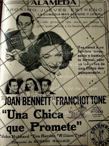 Cartel Antiguo Pelicula Una Chica Que Promete 1941