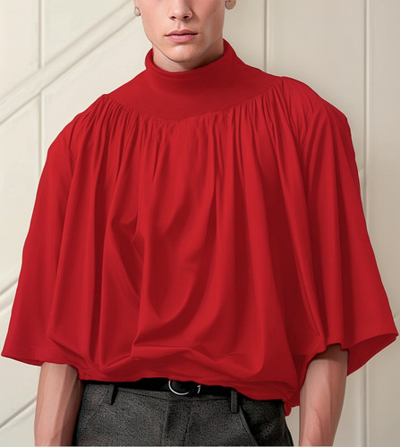 Playera Ollimpuss Hombre Cuello Alto Holgada Moda Casual