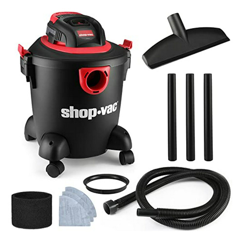 Aspiradora Húmeda/seca Compacta 5 Galones 2 Hp, Portátil Con