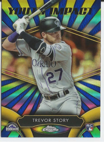 2016 Topps Chrome Youth Impact Rc Trevor Story Ss Rockies
