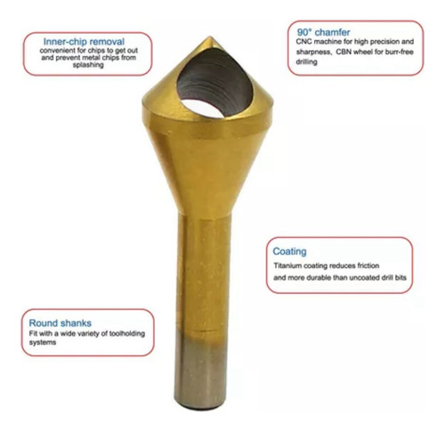 Brocas De Chaflán De Acero Inoxidable, 4 Piezas