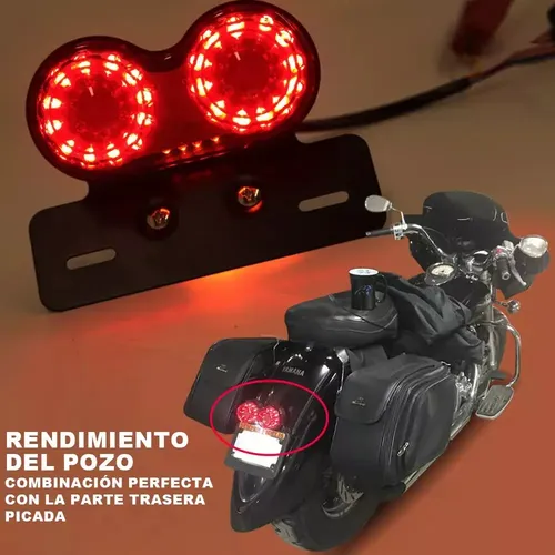 Luz Trasera LED Para Moto, ATV O Dirt Bike – Freno Y Posición, Fácil Montaje En Guardabarros