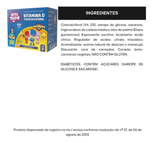 Vitamina D3 Kids Vitatton Luccas Neto 30 Gomas - Maxinutri