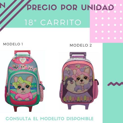 Mochila Simones Carrito Grande 18p Sofia Unicornio Ct Mmk Si