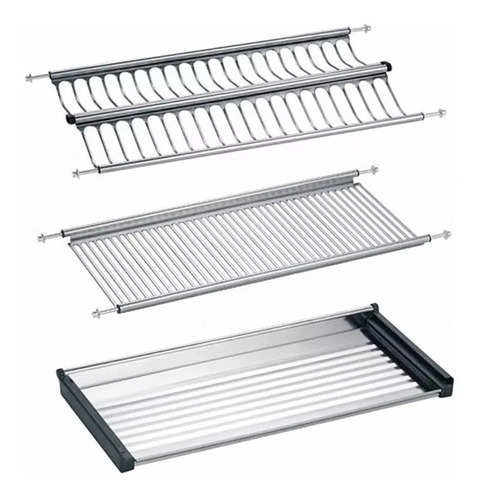 Imagen 2 de 5 de Escurreplatos Alacena Para Modulo 900 Mm Acero Inox Brz
