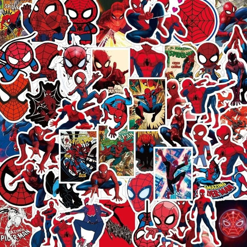 Imagen 2 de 2 de Spiderman - Set De 50 Stickers / Calcomanias / Pegatinas