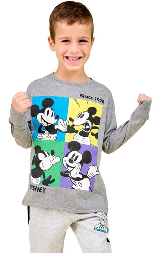 Epic Remera Mickey Mouse Blanco Negro Disney Niño Original 