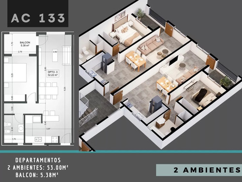 Departamento Loft 3 Ambientes Ranelagh