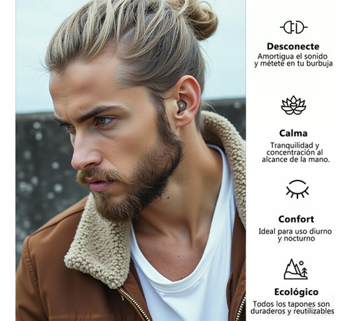 Tapones Dormir Para Oídos Con Reducción De Ruido 28db Negro