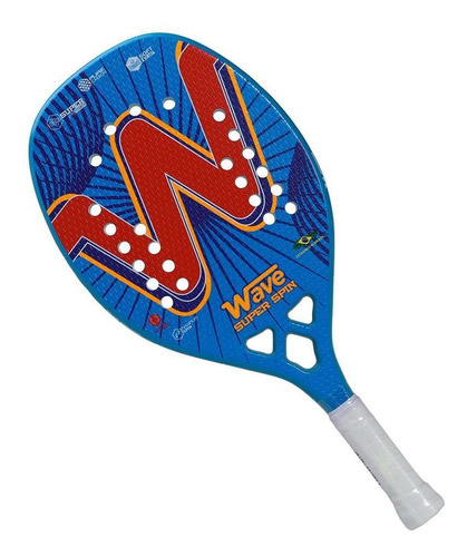 Raquete De Beach Tennis Wave Super Spin Azul E Vermelha