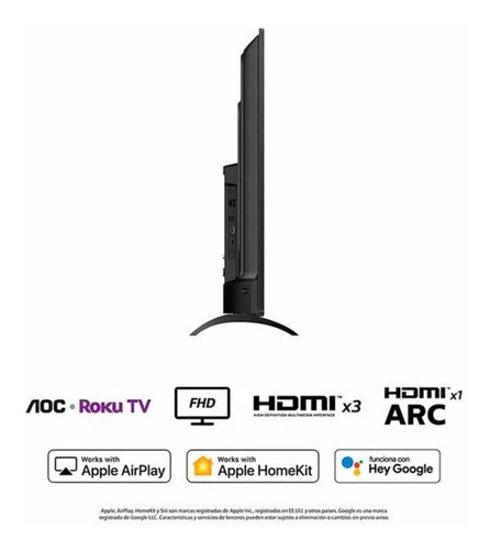 Imagen 6 de 7 de Televisor Aoc Led 43'' Fhd Smart Tv 43s5195