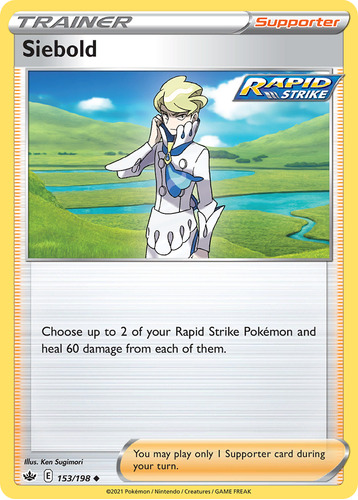 Siebold 153/198 Chilling Reign Sword & Shield Carta Pokemon