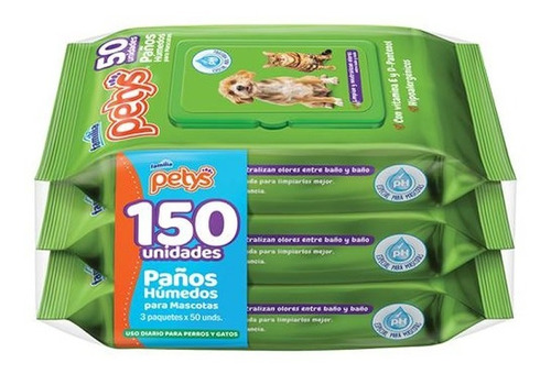 Paños Humedos Para Mascotas Petys - Unidad a $224