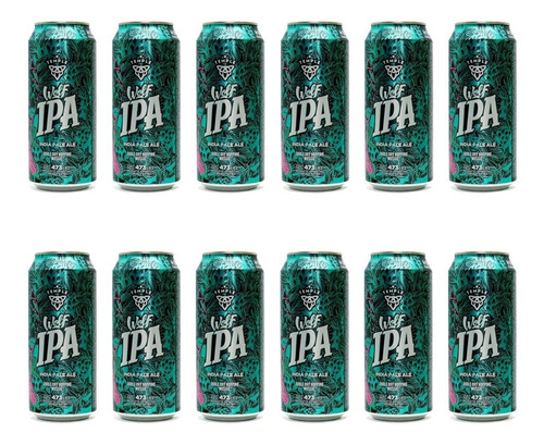 Pack X 12 Cerveza Temple Wolf Ipa 473 Ml