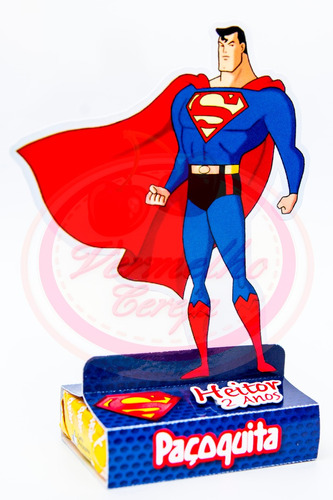 30 Caixinhas Paçoca Superman Personalizado Aniversário