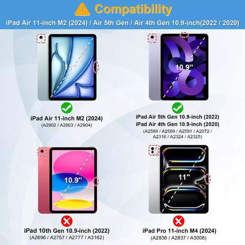 Funda Para iPad Air 11 Pulgadas M2 2024 A2902 Con Mica