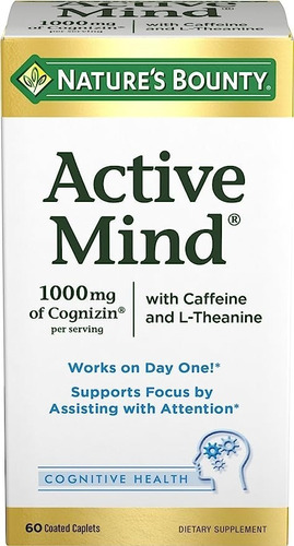 Natures Bounty | Active Mind I 1000mg I 60 Comprimidos I Usa