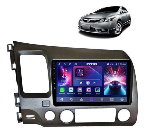 Multimidia Honda Civic G8 2007-2011 Android 14 64gb Carplay