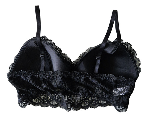 Bralette Triangular Con Base Y Espalda Anchas En Encaje