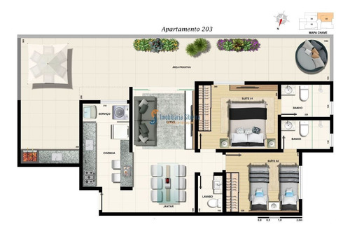 Imagem 5 de 7 de Lançamento De Alto Padrão Para Investidores E Moradores Próximo Ao Colégio Magnum Do Bairro Silveira. Apartamentos Dois Quartos (ambos Suíte), Lavabo E Duas Vagas De Garagem. - 6124
