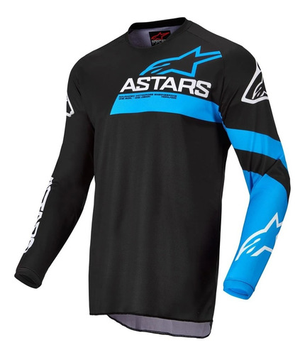 Jersey Motocross Enduro Alpinestars Fluid Chaser Negro/ Azul